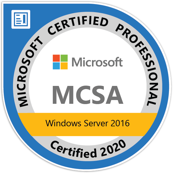 MCSA Windows Server Certified 2020